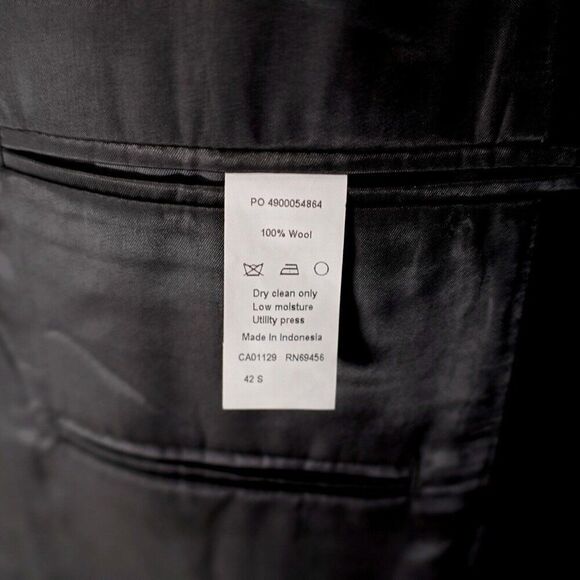 Calvin Klein Black Wool‎ 2 Button Blazer 42S - Picture 9 of 13